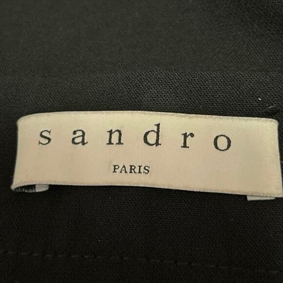 Sandro Paris Women's Black Knee Length Mini Zipper A-Line Career Skirt Size 1 - Picture 5 of 6